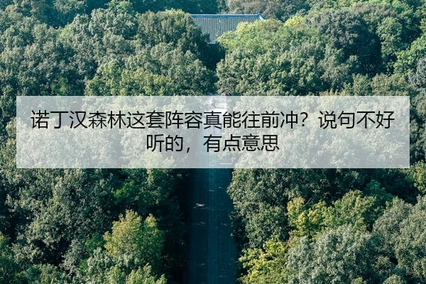 诺丁汉森林这套阵容真能往前冲？说句不好听的，有点意思